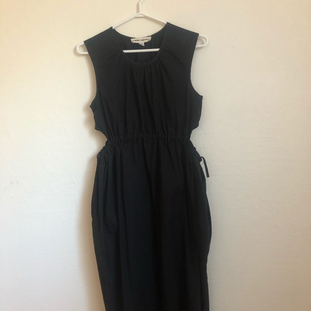 Black cotton poplin Goa dress by Caron Callahan